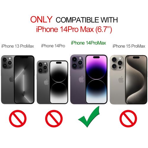 ImpactStrong 360° Rotatable Magnetic Ring Stand for iPhone 14 Pro Max Case [Anti-Yellowing] [for MagSafe Charging] [Military Grade Protection] Heavy Duty Clear Case with Kickstand - Crystal Clear