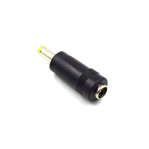Hxchen DC Power Converter Plug, 4.8mm x 1.7mm Male to 5.5mm x 2.1mm Female Jack Adapter Connector Black & Yellow Tip - (10 Pcs)