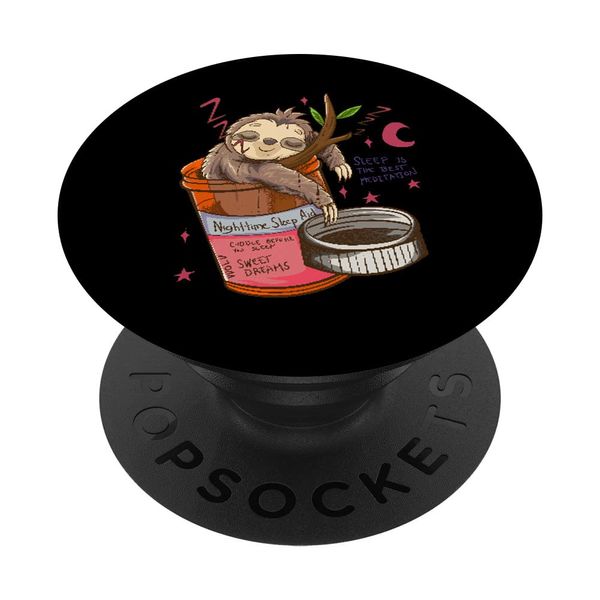 Funny Sloth Nighttime Sleep Aid Funny Sloths PopSockets with Interchangeable PopGrip