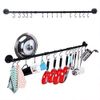 50.4 Inch Pot Bar Rack with 15 Hooks, Pipe Pot Rack Wall Mounted 50.4 inch