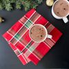 DII Christmas Fabric Square Napkin Set, Cotton, Tango Red Plaid