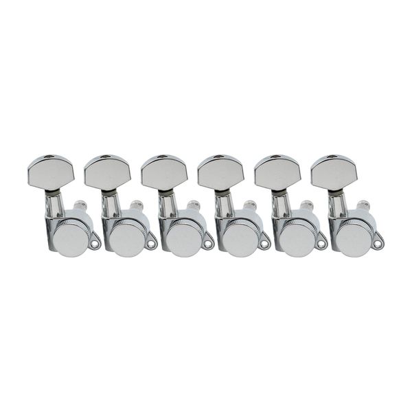 Musiclily Pro 6 inline Guitar Locking Tuners String Tuning Pegs Machines Heads Set for Fender Strat Stratocaster Tele Telecaster Electric Guitar Parts,Chrome