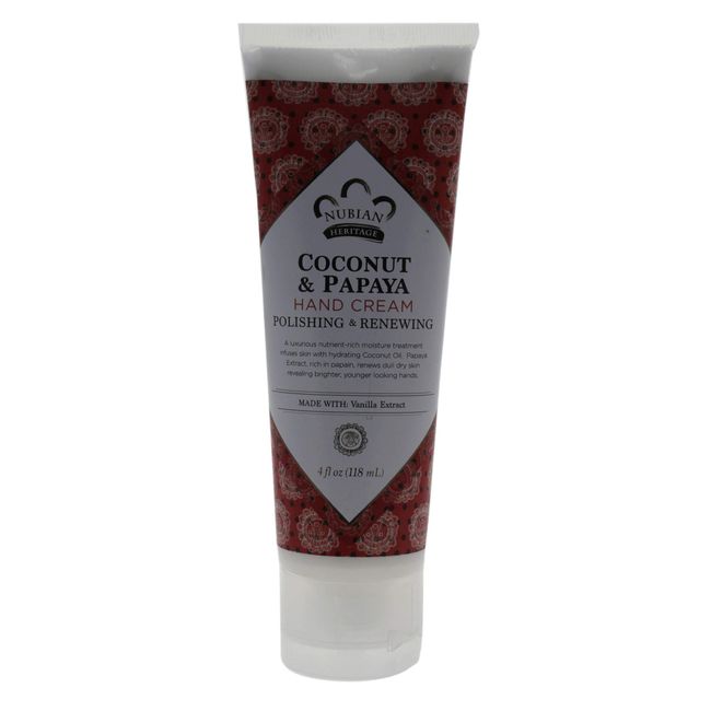 Nubian Heritage Hand Cream, Coconut Papaya, 4 Ounce