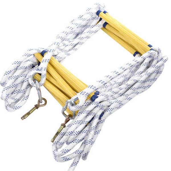 65ft Portable Reusable Fire Ladder, Fire Escape Rope Ladder, Emergency Ladder