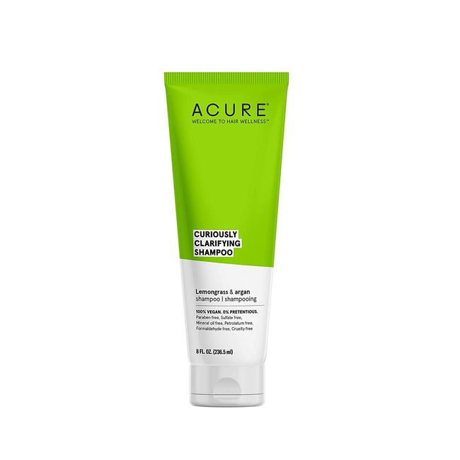 ACURE Curiously Clarifying Shampoo - 8 Fl Oz - Performance-Driven Hair Care Gently Cleanses, Removes Buildup, Boosts Shine & Replenishes Moisture - Lemongrass & Argan, 100% Vegan