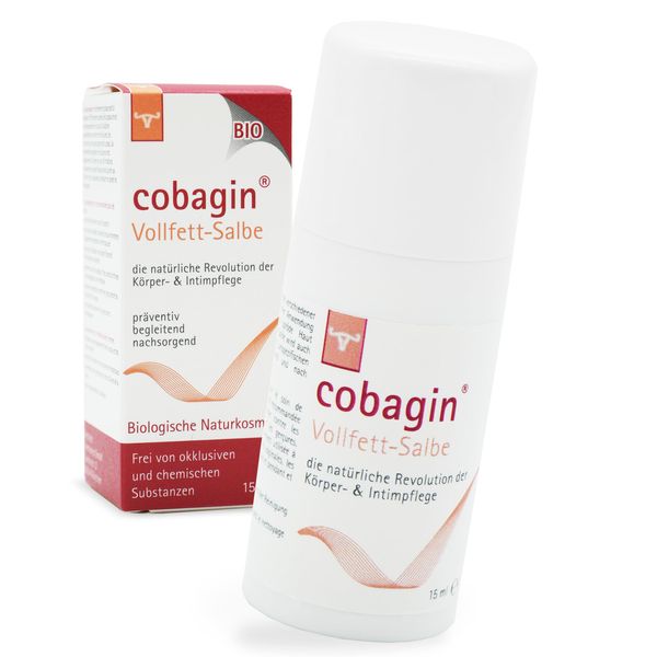 Cobagin Full Fat Ointment 15 ml | Pain Relieving Intimate Care | Wound and Healing Ointment for Women and Men for Burning, Itching and Lichen Sclerosus | In the Intimate Area, , Glans and Anus