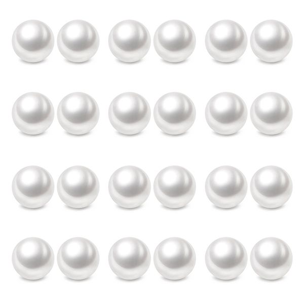 Charisma 8mm Composite Pearl Earrings Round Ball Pearls Stud Earrings Hypoallergenic 12 Pairs Imitation Pearl Earrings Set for Girls Women