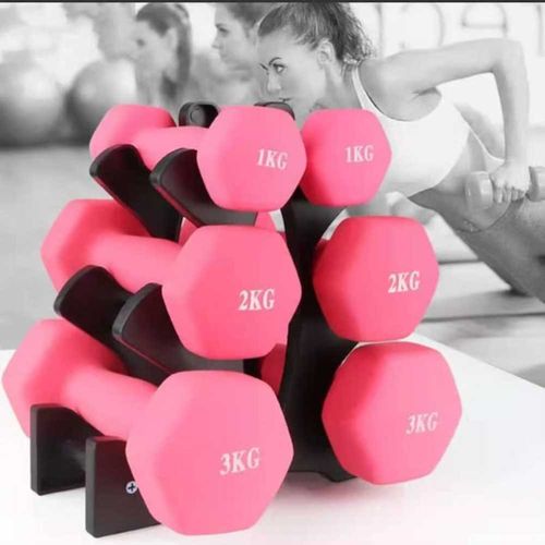 Dumbbell Holder Dumbbell Rack Dumbbell Rack Home Fitness Equipment Storage Male and Female Small Subbell Combination Plastic 3-layer Tower Bracket, Sky Blue, Dumbbell Stand