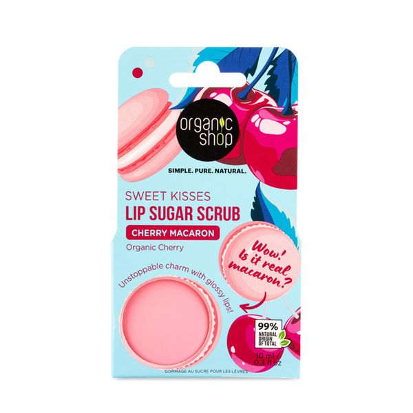 Organic Shop Lip Sugar Scrub Cherry Macaron, 10 ml
