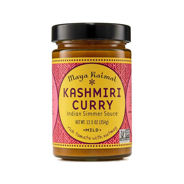 Maya Kaimal Kashmiri Curry Sauce, 12.5 oz, Mild Indian Simmer Sauce with Tomato and Nutmeg. Vegan, Gluten Free, Non-GMO Project Verified, Vegetarian