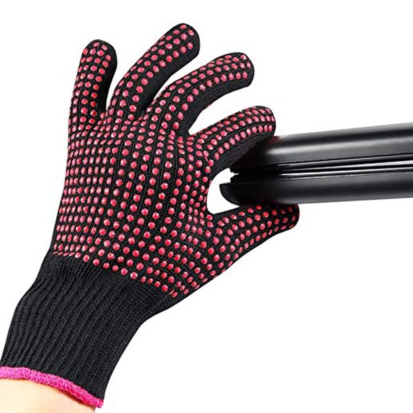 Professional Heat Resistant Glove Non Slip Silicone Bump for Hair Styling Heat Blocking for Curling, Flat Iron and Curling Wand Suitable for Left and Right Hands, 1 Piece