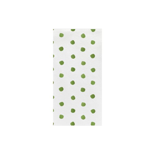 Vietri Papersoft Napkins Dot Green Guest Towels, 50-Pack Spunlace Table/Bathroom Hand Towels