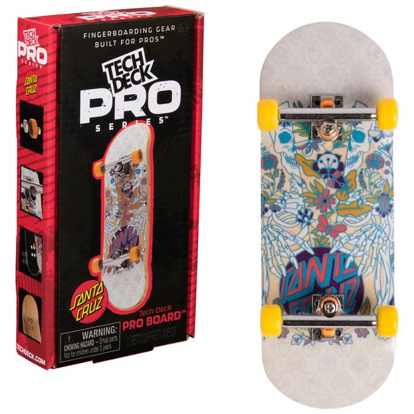 TECH DECK, Santa Cruz Pro Series Finger Board with Storage Display, Built for Pros; Authentic Mini Skateboards, Kids Toys for Ages 6 and up