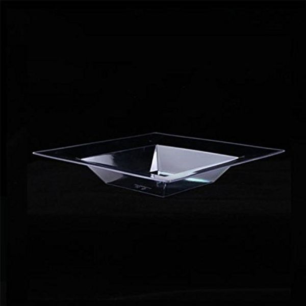 Exquisite 6 Inch. (5oz) Clear Deep Premium Plastic Soup/Salad Bowls - 40 Count - China Like