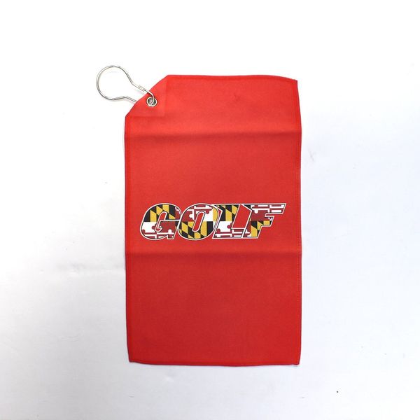 Maryland Golf Text / Golf Towel - 13 in X 8 in