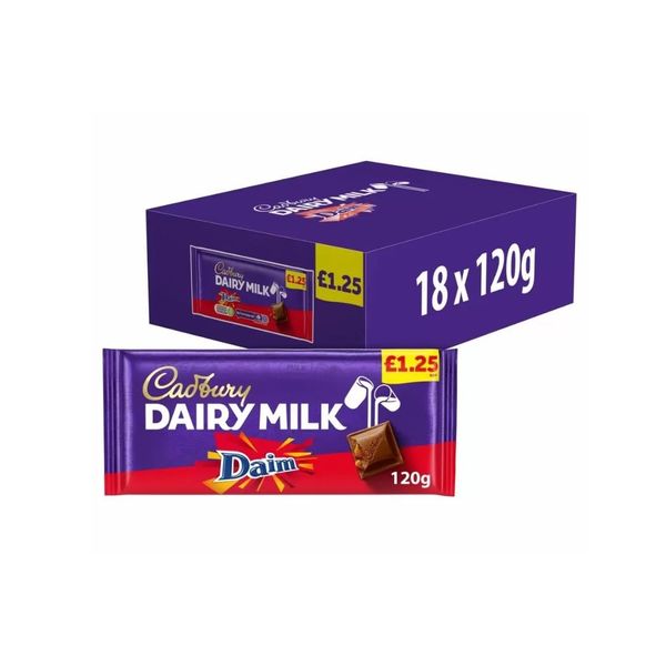 Cadbury Dairy Milk Daim 120g x 18 Bars
