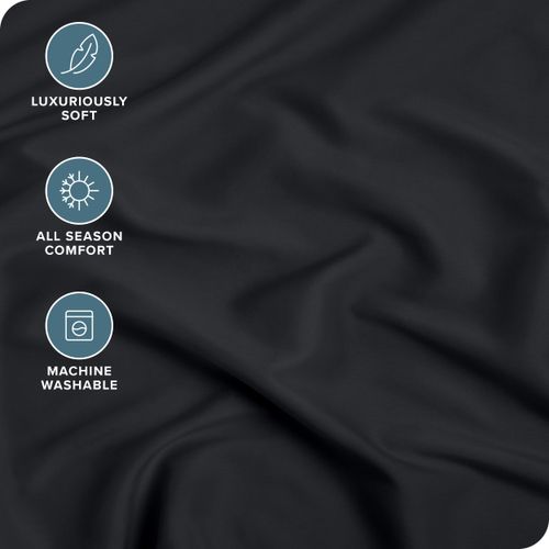 Bare Home Fitted Bottom Sheet Twin Extra Long - Premium 1800 Microfiber - Ultra-Soft Wrinkle Free - Deep Pocket - Twin XL Fitted Sheet (Twin XL, Black)