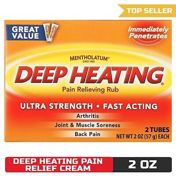 Mentholatum Deep Heating Pain Relieving Rub Cream, 2 oz