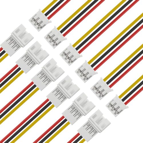 WMYCONGCONG 25 Pair PH 2.0 Male and Female Connector Cable with Wires Cables 150mm 26AWG Micro PH 2.0 3 Pin Extension Cable for Battery JJRC H36 H67 Blade Inductrix E010 E013 (3 Pin)