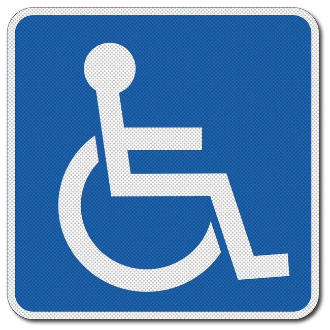 Disabled Facilities (Wheelchair) Mark, Removable From Inside Window, Suction Cup Type Alternative, Dot Glue Sticker, 4.7 inches (12 cm) Square