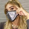 IYOU Reusable Face Covering Black protective Mouth Cover Printed Elastic Motorbike Bandanas Party Prom Nightclub Gras Dress Masks for Women and Girls