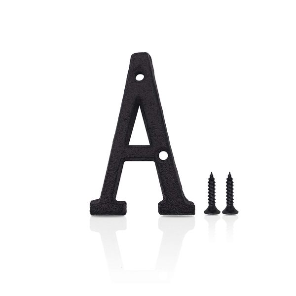 Modern House Numbers, Wrought Iron Home Address/Mailbox Number, DIY Hardwares, 3 Inches High(letter A)