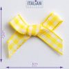 Italian Options Gingham Check Ribbon Bows 100-Piece Pack, 3 cm Bow Width, Yellow