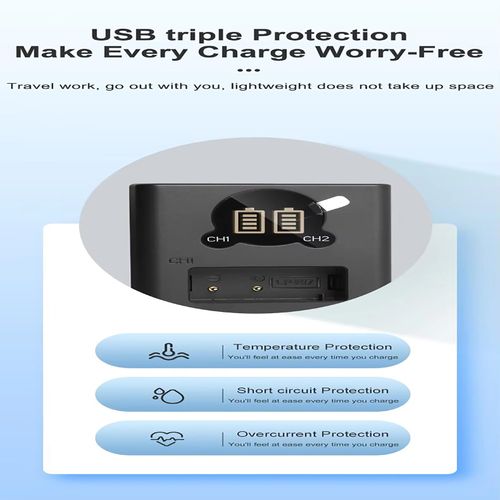 ZBLZGP LP-E17 Dual USB Camera Battery Charger Station with LCD Display, Overcharge Protection,for R10/R50/R100/RP/850D/800D/200D/M5/M6 Mark II Cameras‌