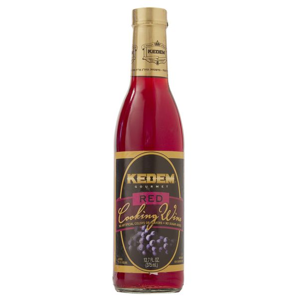 Kedem Red Cooking Wine 12.7oz Bottle, No Artificial Colors of Flavors, Gluten Free, No Sugar Added, Certified Kosher