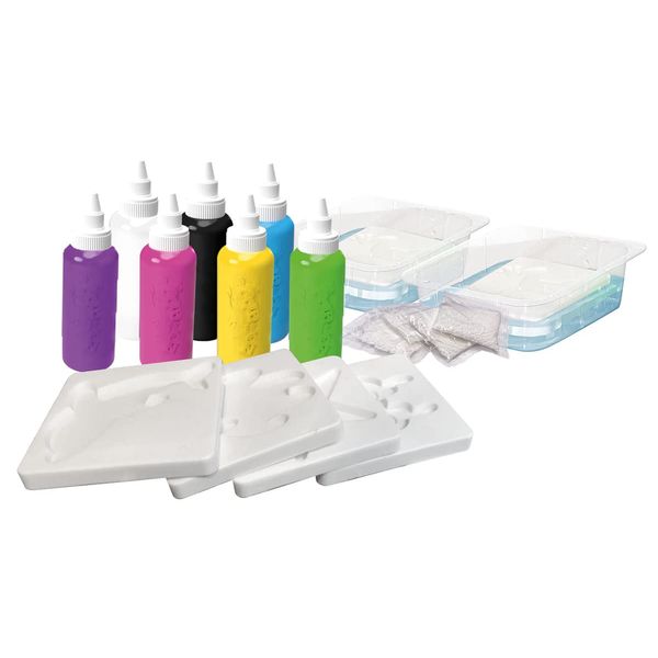 Simba 106322562 - Aqua Gelz Kreativ Set, Bastelset, 7 Flaschen Farbgel, je 30ml, 4 Formen, 4x Wasserzusatz, ab 8 Jahren, Mittel