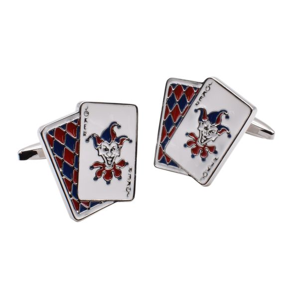 Joker Playing Card Casini Gambling Design Cufflinks, Presented in a Box