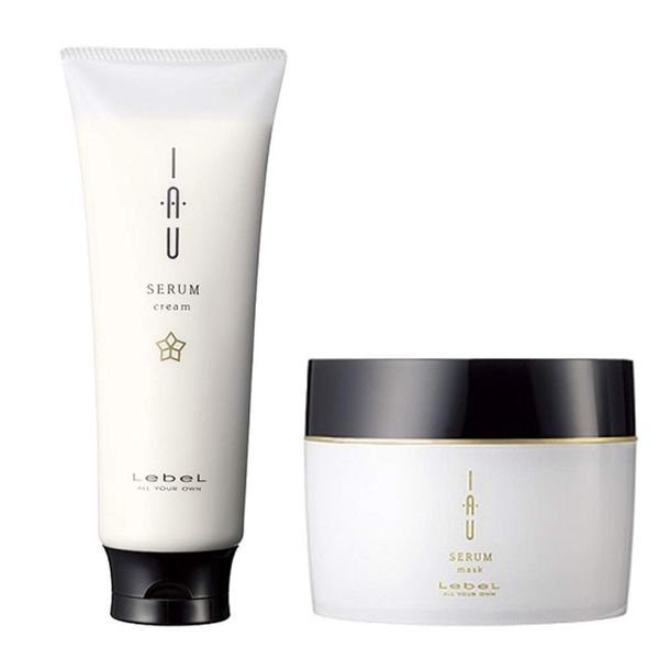 Lebel IAU Serum Cream 200ml & Lebel IAU Serum Hair Mask 170g Set (Green Tea Set)