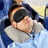 Inflatable Travel Neck Pillow - Soft Flight Rest/Support Cushion Head & Neck (Red)