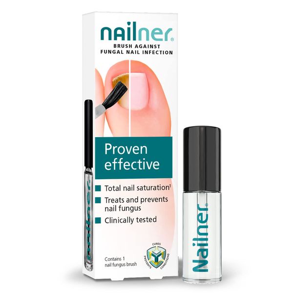 Nailner Fungal Nail Brush 5 ml - Treat & Prevent Fungal Nail Infection - Anti Fungal Nail Treatment for Toenails - Clinically proven - 300 Applications - Clear