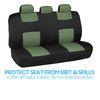 BDK PolyPro Car Seat Covers Full Set Front & Rear - Black/Green