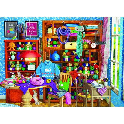 EuroGraphics 6000-5405 All You Knit is Love by Paul Normand 1000Piece Puzzle, Green