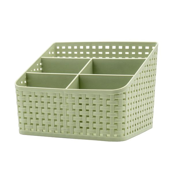 Fai Top Storage Basket, Cosmetic Box Organiser,Plastic Storage Box Desktop 5 Grid Sub-grid Storage Case Multi-function Storage for Desktop Office Bedroom Countertop Home Kitchen-Green