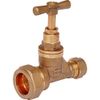 25mm x 15mm Brass Stopcock Compression MDPE to Copper