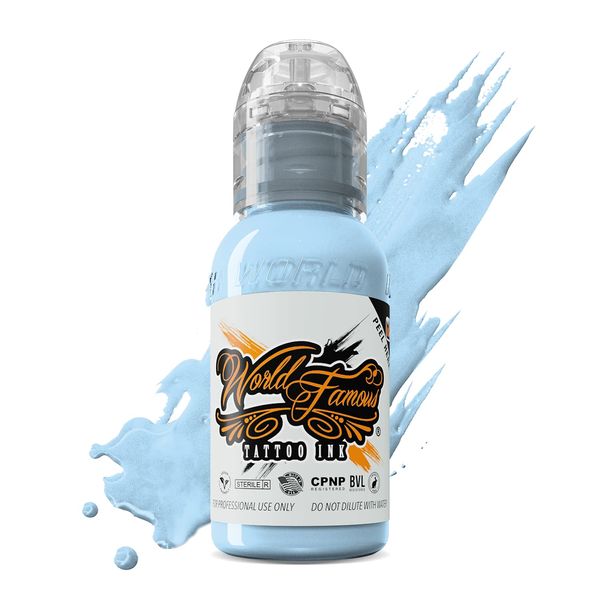 World Famous Light Blue Tattoo Ink, Vegan and Professional Ink, Made in USA, Fountain Blue, 2 oz