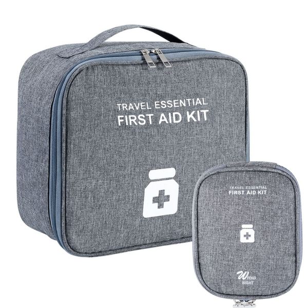 JOKILY 2stk Medikament Tasche Große Kapazität, Medikamententasche Tasche Reise Set, Tragbar wasserdichte Medizin Aufbewahrungstasche, Medikamenten Aufbewahrung für Home Office Reisen Outdoor (Grau)