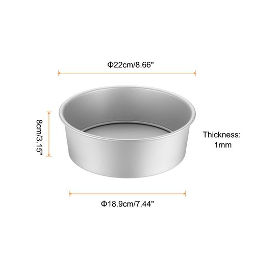 HARFINGTON 2Pcs Round Cake Pan with Removable Loose Bottom 8" Small Cheesecake Pan Anodized Aluminum Nonstick Baking Pan for Wedding Birthdays Party Event