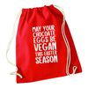 Flox Creative Red Drawstring Bag Chocolate Eggs be Vegan this Easter Season