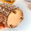 umely Crystal Accessory Holder, Makeup Brush Case, Storage, Interior, Stylish, Gold, Cylindrical, Lip Stand, Transparent, Pink Gold 1