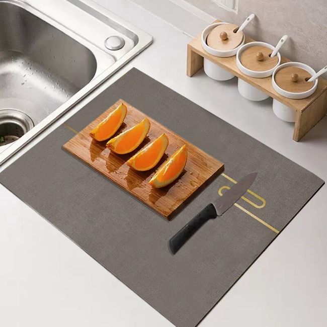 Kitchen Dish Drying Mat Rubber Drain Pad Super Absorbent Drainer Mats  Tableware Bottle Rugs Kitchen Dinnerware Placemat