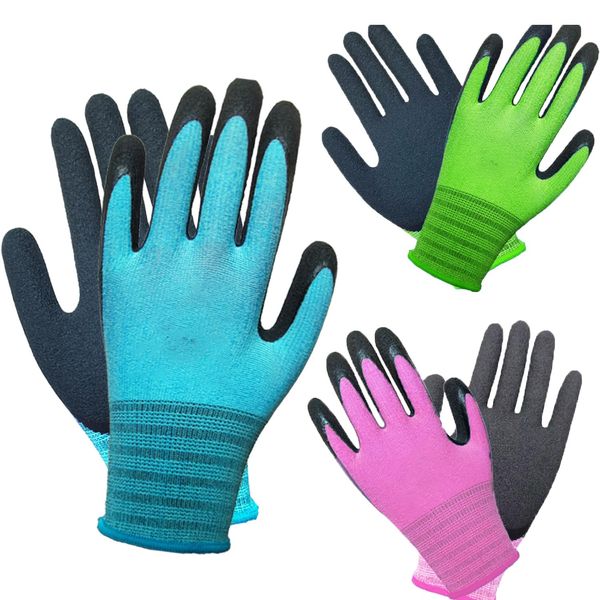 GAVOROHANS 3 Pairs Gardening Gloves Superior Grip Work Gloves Durable Comfortable Breathable Multipurpose for Gardening Construction, Logistics,Warehousing,Landscaping (3Pairs Medium)