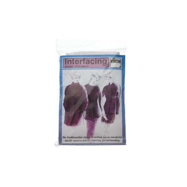 Vilene Sew-in Interlining Medium: 50 x 90cm: White
