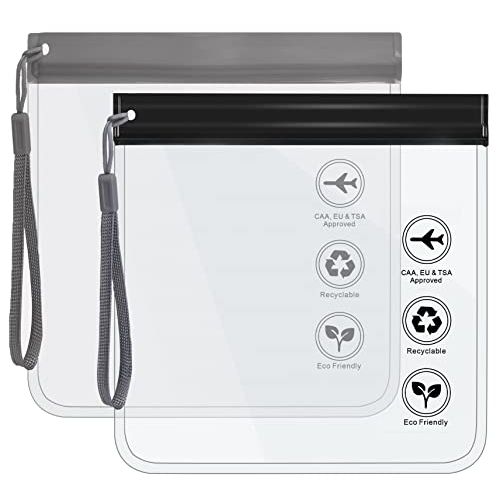 Clear Travel Toiletry Bag - Airport Security Liquids Bags, Airport Liquid Bag 20 x 20cm TSA Approved, Travel Accessories Makeup Bags Holiday Essentials Luggage for Men Women