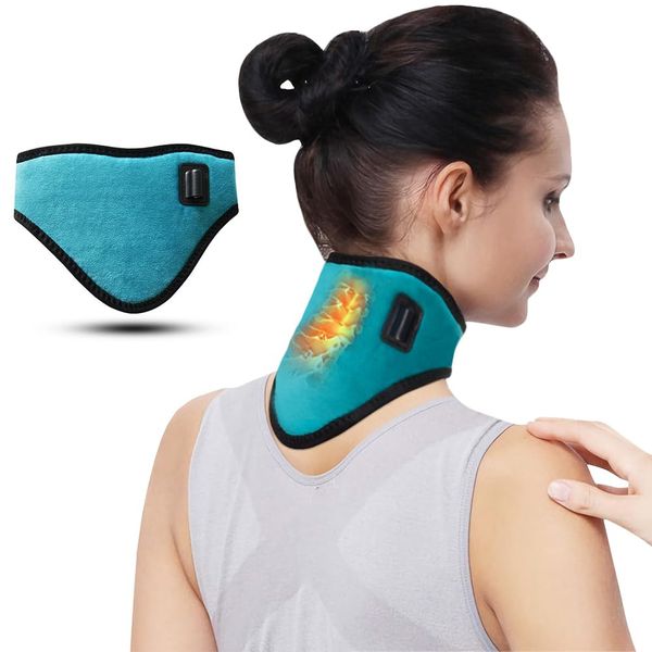 LONTG USB Neck Warmer Neck Heat Pad Cervical Collar for Neck Pain Physical Therapy Heated Neck Brace Wrap with 3 Adjustable Temperature 3 Timer Mode Warm Neck Support Collar for Men Women Elderly