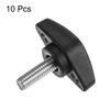 sourcing map 10pcs Tee Wing Knobs Thumb Screws M6 x 16mm Standard Male Thread Plastic T Knobs Handles Hand Clamping Knobs Grip Thumbscrew, Black