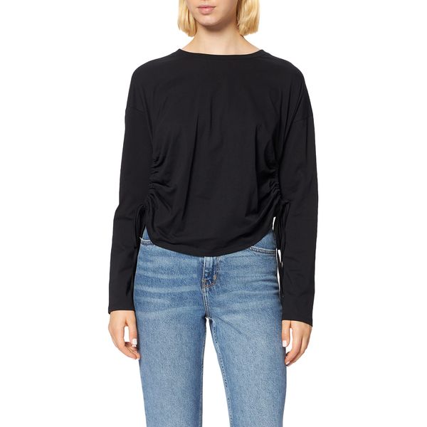 NA-KD Women's Drawstring Detailed Top Shirt, black